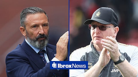 Split image of Rangers manager Derek McInnes and Falkirk boss John McGlynn