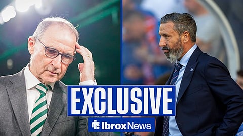 Martin O'Neill on the left and Derek McInnes on the right in a split image