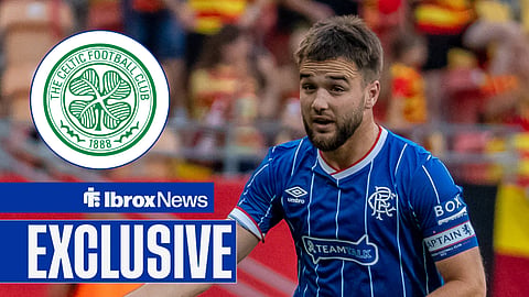 Nicolas Raskin of Rangers and Celtic badge in inset