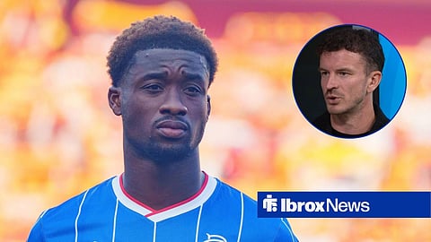 Emmanuel Fernandez in action for Rangers and Andy Halliday speaking on BBC Sportscene