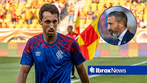 Rangers ace Bojan Miovski and Derek McInnes