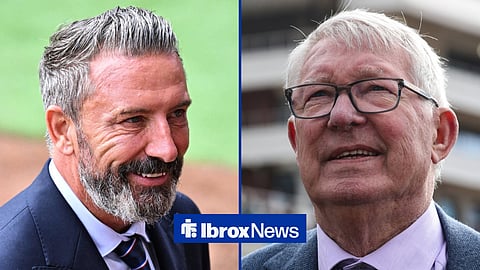 Rangers manager Derek McInnes and Sir Alex Ferguson