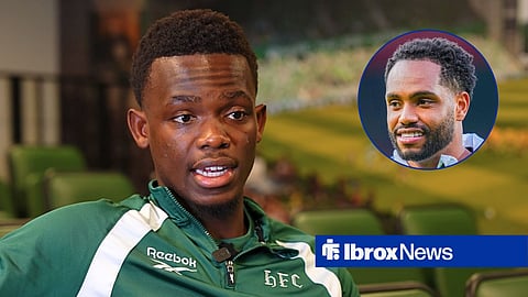 Main image of Rabbi Matondo and and Rangers striker Danilo's face in a circular inset on the right