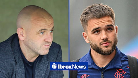 Split image of James McFadden and Rangers midfielder Nicolas Raskin