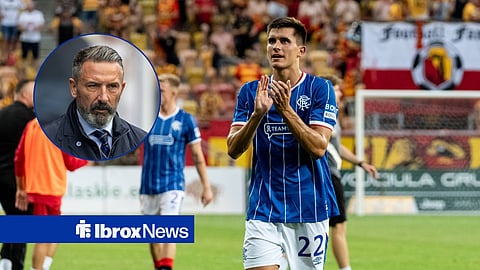 Rangers star Vanja Dragojevic and Derek McInnes