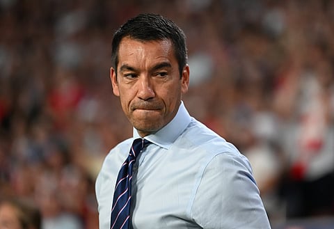 Giovanni van Bronckhorst reacts as Rangers beat Aberdeen in Viaplay Cup final
