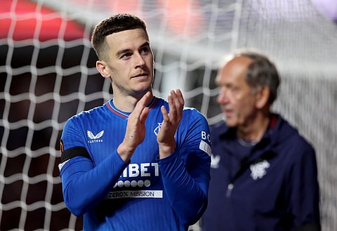 Tom Lawrence in action for Rangers in 2023-24