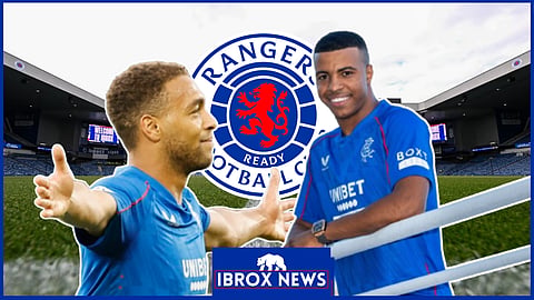 Rangers strikers Cyriel Dessers and Hamza Igamane - Credit Rangers via X