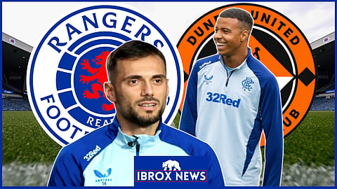 Rangers men Nedim Bajrami and Hamza Igamane - Credit Sky Sports Scotland X, Hamza Igamane Instagram