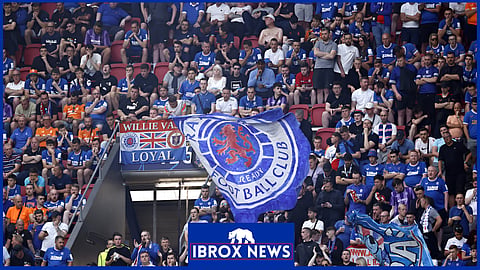 Rangers fans cheer their side on
