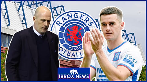 Philippe Clement and Tom Lawrence at Rangers. Credit: Imago