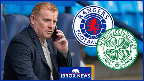 Ex-Celtic manager Neil Lennon reacts to Rangers result. (Credit: Imago)