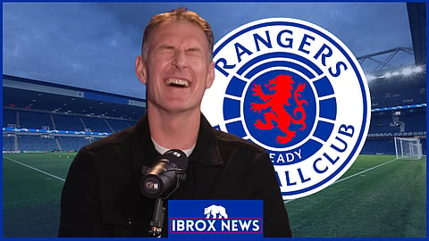 Chris Sutton mocks Rangers. (Credit - Imago/The Warm-Up on YouTube)