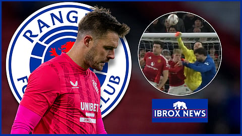 Rangers goalkeeper Jack Butland made a mistake against Manchester United (credit: Imago)