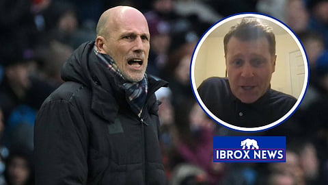 Michael Gannon rages at Philippe Clement sack call at Rangers. (Credit - Imago/Daily Record on YouTube)