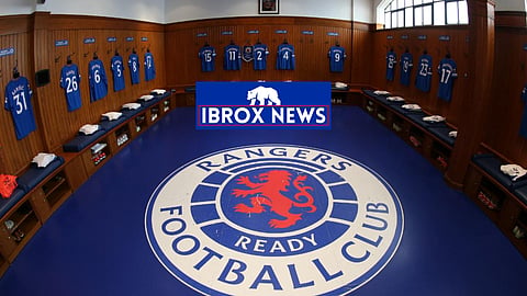 Rangers dressing room at Ibrox.