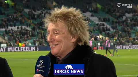 Rod Stewart made a Rangers admission. (Credit: Football on TNT Sports, X)