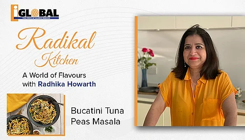 A masala pasta bursting with contrasting flavours, textures