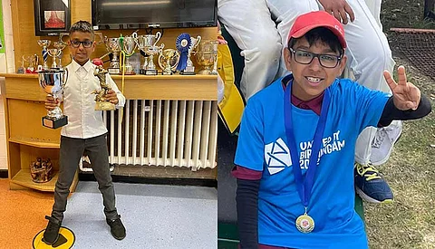 Schoolboy celebrates team’s London cricket champion title