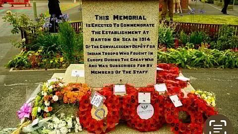World War I Indian soldiers commemorated at Barton-on-Sea Indian Memorial Obelisk