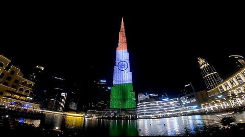 Burj Khalifa lights up in Indian Tricolour for Independence Day