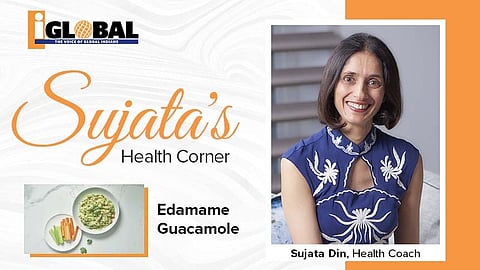 A super healthy edamame guacamole to keep you going between meals