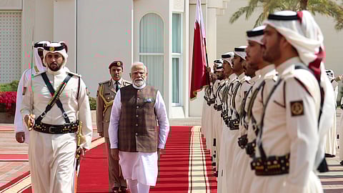 Indian PM Modi receives ceremonial welcome in Qatar