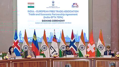 India signs trade agreement with European Free Trade Association