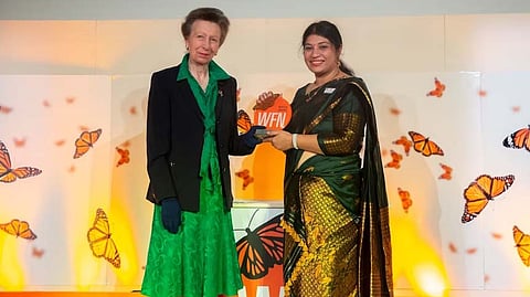 Dr Purnima Barman receives the Whitley Gold Award from the Princess Royal in London