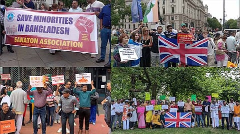 Diaspora groups stage UK-wide protests in safety plea for Bangladeshi Hindus