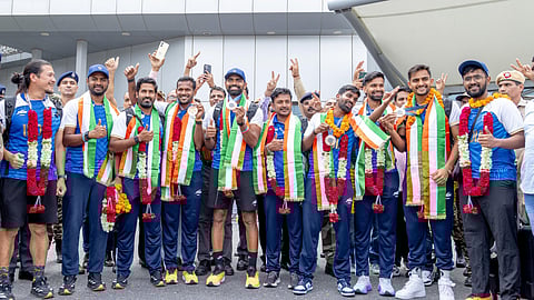 Indian Hockey Team back home with Olympics Bronze