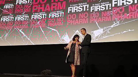 Filmmaker Gurinder Chadha with Dr Aseem Malhotra at London premiere