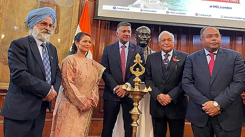 Shadow minister Priti Patel marks National Unity Day at India House in London