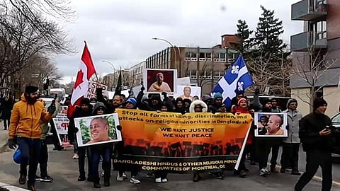 Hindus in Montreal protest against Bangladesh in ISKCON solidarity