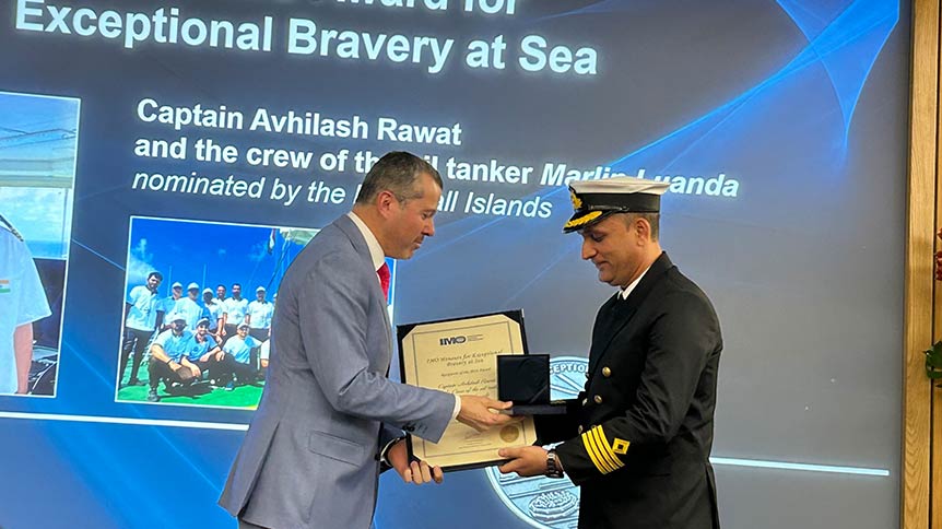 India’s Captain Avhilash Rawat collects Exceptional Bravery Award in London