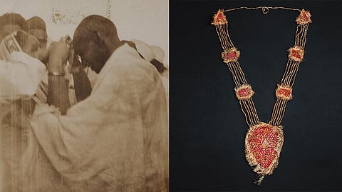 Historic garland presented to Mahatma Gandhi in Gujarat on sale in UK