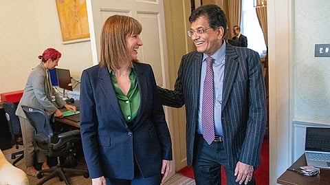 Indian Minister Piyush Goyal meets UK Chancellor Rachel Reeves at 11 Downing Street; Picture by Simon Walker / HM Treasury