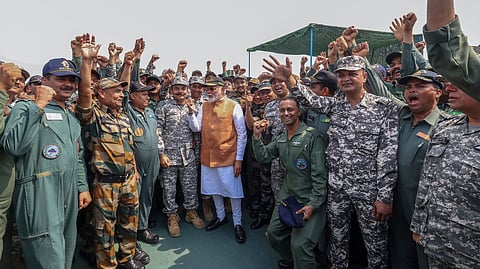 PM Modi visits airbase to salute Indian Air Force