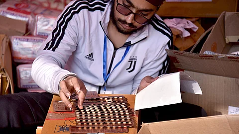 Medicines being sorted. India is currently the largest provider of generic drugs globally, with Indian pharma companies catering to more than half of the global demand for various vaccines.