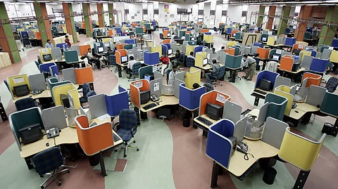 A call center in operation in India. The country is poised to adopt disruptive technology in telecommunications by introducing PLI schemes in the sector.