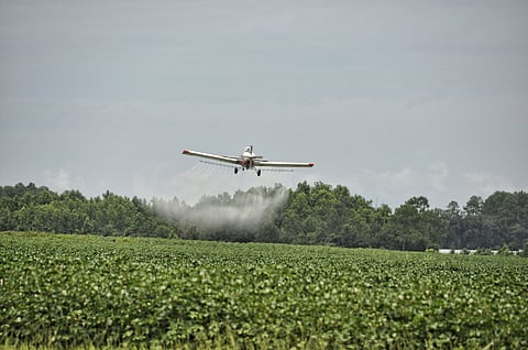 White monoplane spraying fertiliser (Image: Pickpik)