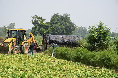 The DDA cleared 20 acres of land from encroachment in Mayur Vihar Yamuna Khadar in the month of May this year. Source: Dainik Jagran