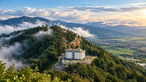 The statue of the Manipuri Polo God Marjing overseeing the Heingang Pat