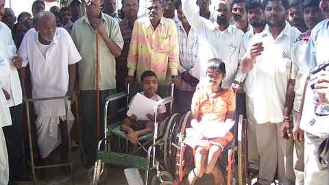 The physically challenged people fight for their rights- clean and safe drinking water (Image: India Water Portal Flickr)
