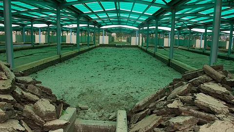 Empty faecal sludge drying bed (Image: Lars Schoebitz)