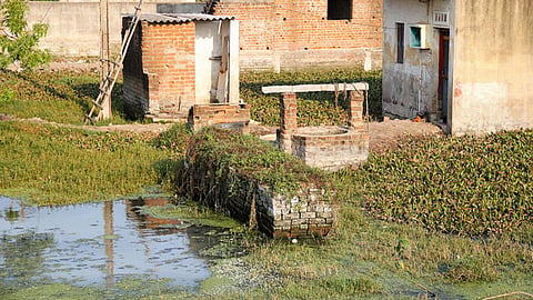 Houses constructed on the fringes of the Ambattur eri in Chennai