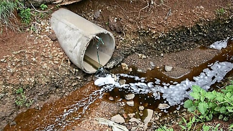 Polluted water coming out of a factory