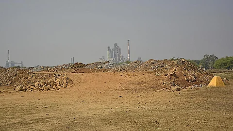 A view of the Ulratech Cement factory from Paraswani