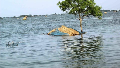 Villages under water which gushed in as Cyclone Aila struck south 24 Parganas. Image credit: Anil Gulati from IWP Flickr. Image used for representational purposes only.