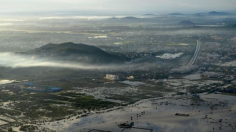Aerial view of Chennai during floods 2015 (Image: Veethika, Wikimedia Commons, CC-SA 4.0 International)